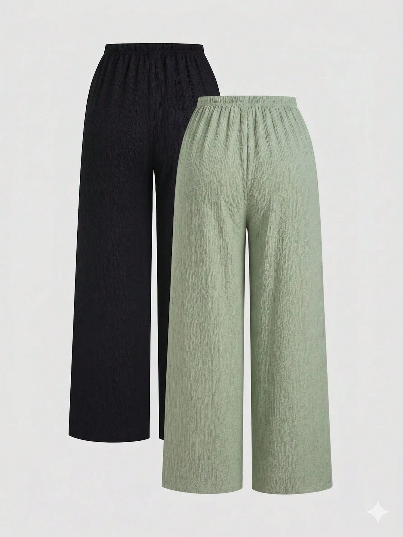 Unity Y2K Casual Vacation Versatile College Style Textured Fabric Wide Leg Pants
