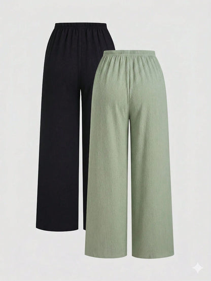 Unity Y2K Casual Vacation Versatile College Style Textured Fabric Wide Leg Pants
