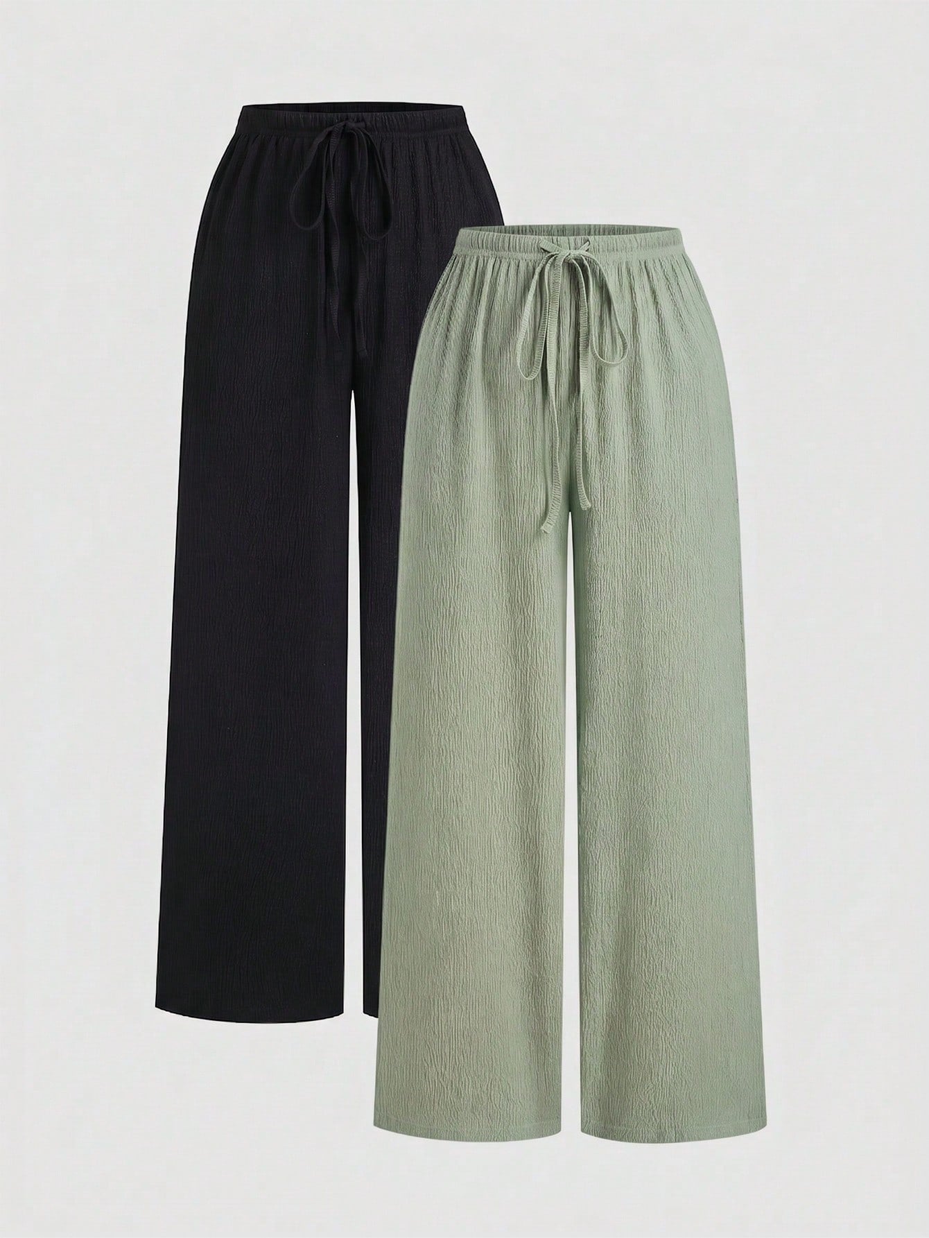 Unity Y2K Casual Vacation Versatile College Style Textured Fabric Wide Leg Pants