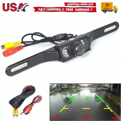Universal 170° Backup Camera For Car With 8 HD LED Night Vision High Definition Color License Plate Reverse Vehicle Camera, Rear View For Car/SUV/Truck/Van/RV/UTV Pickup