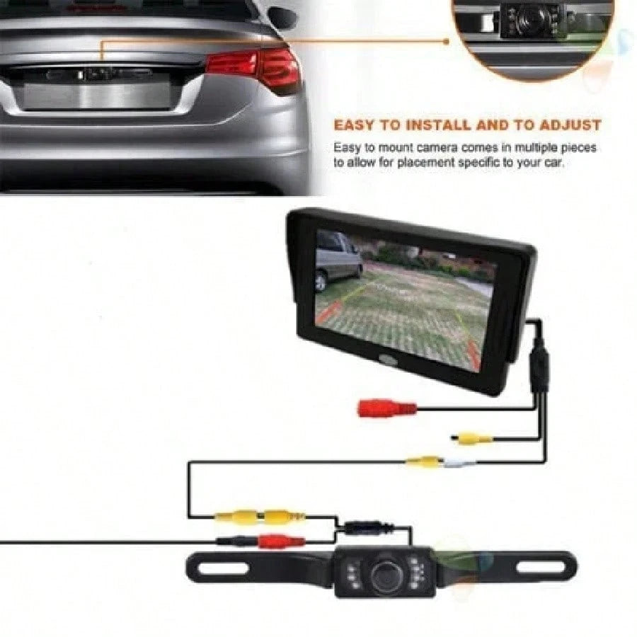 Universal 170° Backup Camera For Car With 8 HD LED Night Vision High Definition Color License Plate Reverse Vehicle Camera, Rear View For Car/SUV/Truck/Van/RV/UTV Pickup