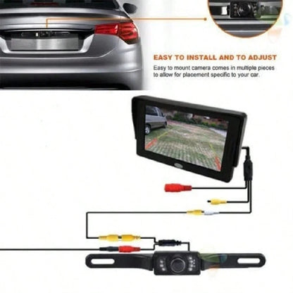 Universal 170° Backup Camera For Car With 8 HD LED Night Vision High Definition Color License Plate Reverse Vehicle Camera, Rear View For Car/SUV/Truck/Van/RV/UTV Pickup