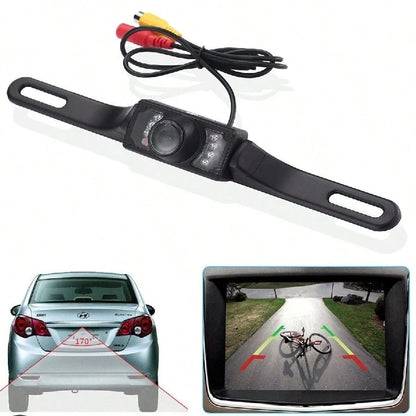 Universal 170° Backup Camera For Car With 8 HD LED Night Vision High Definition Color License Plate Reverse Vehicle Camera, Rear View For Car/SUV/Truck/Van/RV/UTV Pickup