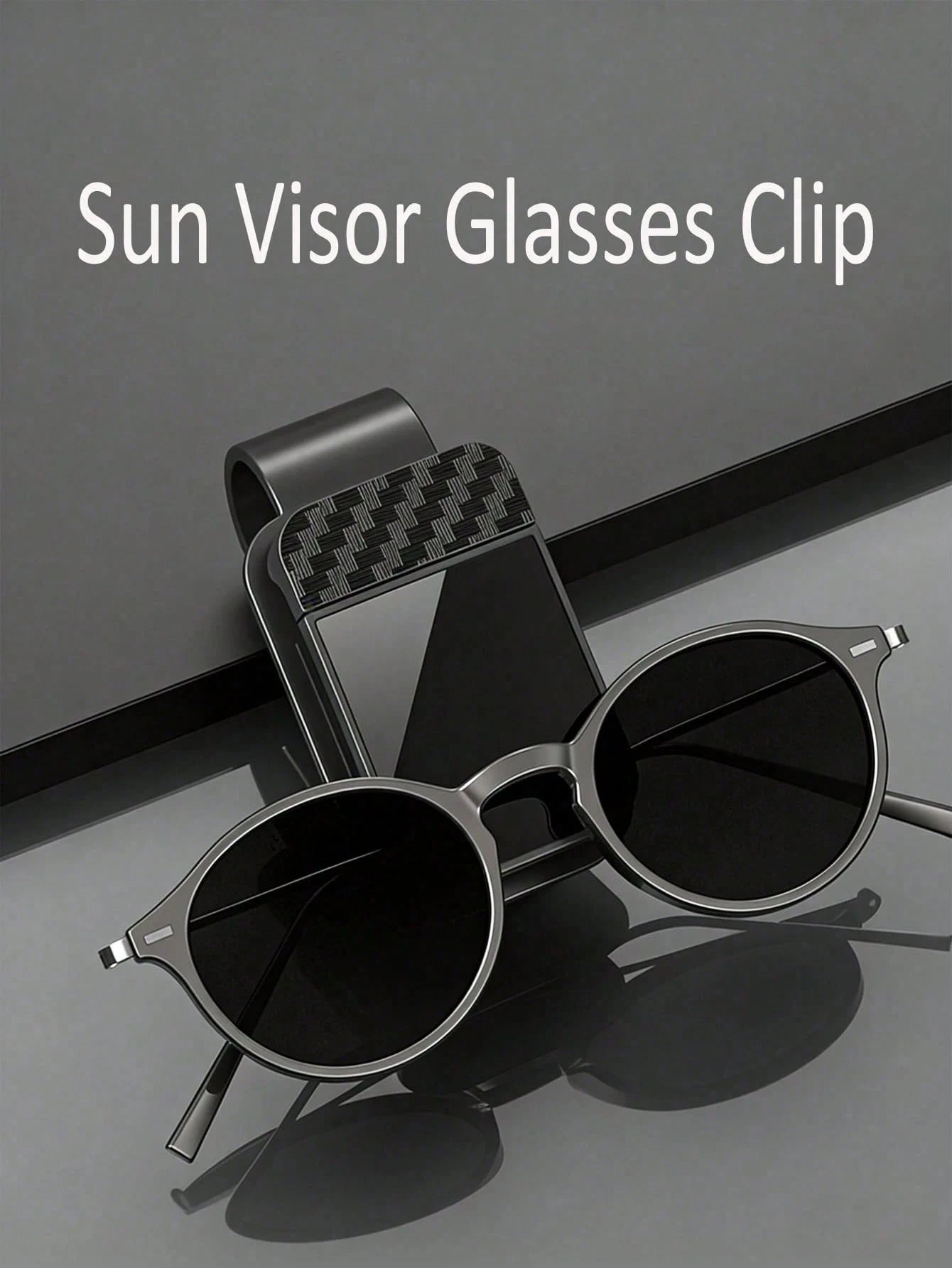 Universal Car Fashion Glasses Holder With Soft Foam Lining- Anti-Scratch Sun Visor Clip, One-Hand Release- Car, Truck And SUV Glasses Storage Organizer- Black Car Interior Accessory