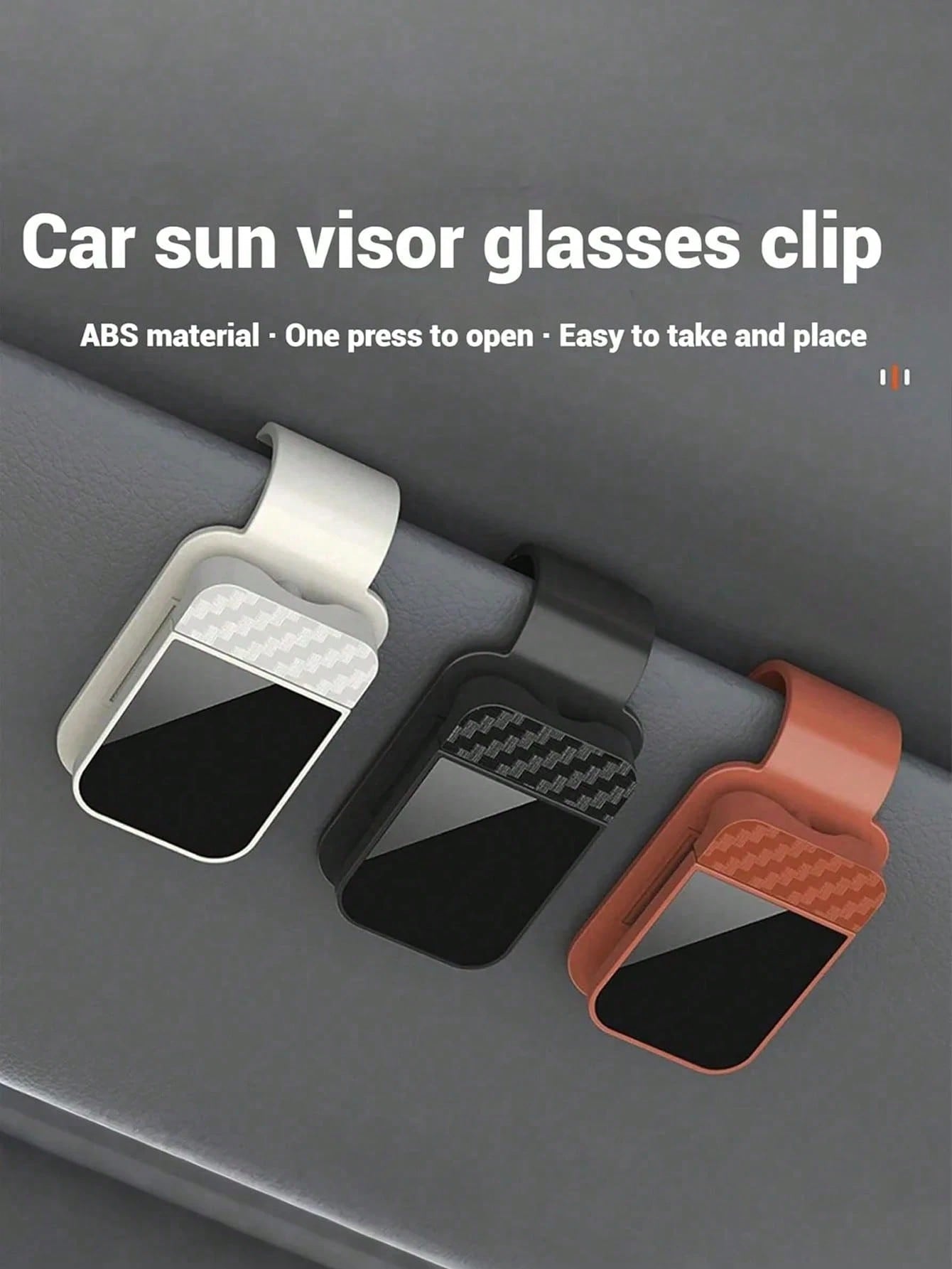 Universal Car Fashion Glasses Holder With Soft Foam Lining- Anti-Scratch Sun Visor Clip, One-Hand Release- Car, Truck And SUV Glasses Storage Organizer- Black Car Interior Accessory