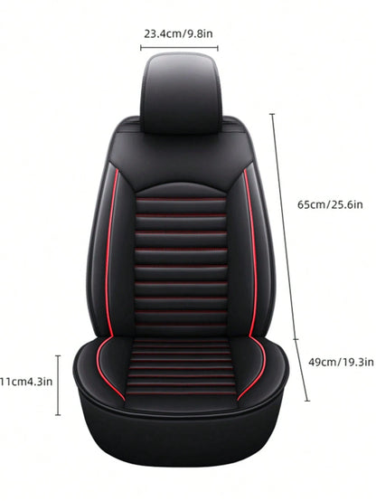 Universal Car Seat Covers Full Set, Waterproof Faux Leather, Anti-Slip & Easy To Install For Cars SUV Truck, 5-Piece Front And Rear Seat Protectors