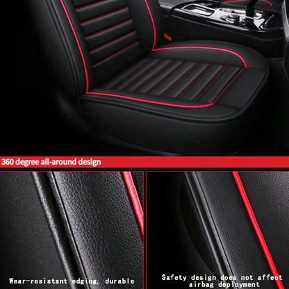 Universal Car Seat Covers Full Set, Waterproof Faux Leather, Anti-Slip & Easy To Install For Cars SUV Truck, 5-Piece Front And Rear Seat Protectors