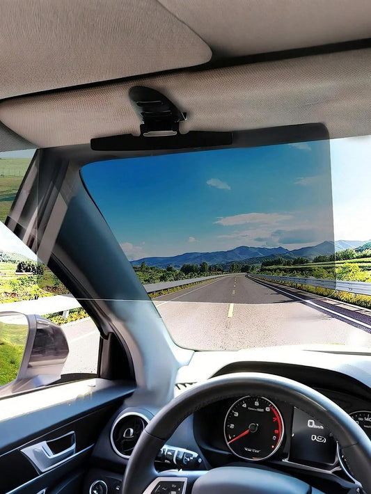 Universal Car Sun Visor- Glare And UV Protection With Polarized PMMA Panel- Clear Vision, Adjustable Fit For All Cars And SUVs- Easy Clip-On Installation- Reduces Eye Fatigue In Bright Light- Sui