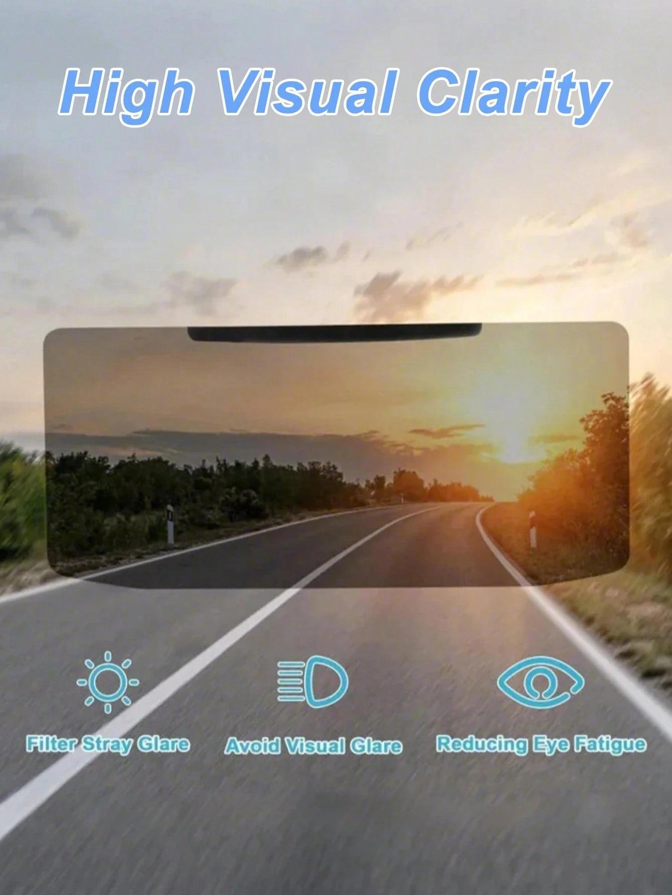 Universal Car Sun Visor- Glare And UV Protection With Polarized PMMA Panel- Clear Vision, Adjustable Fit For All Cars And SUVs- Easy Clip-On Installation- Reduces Eye Fatigue In Bright Light- Sui