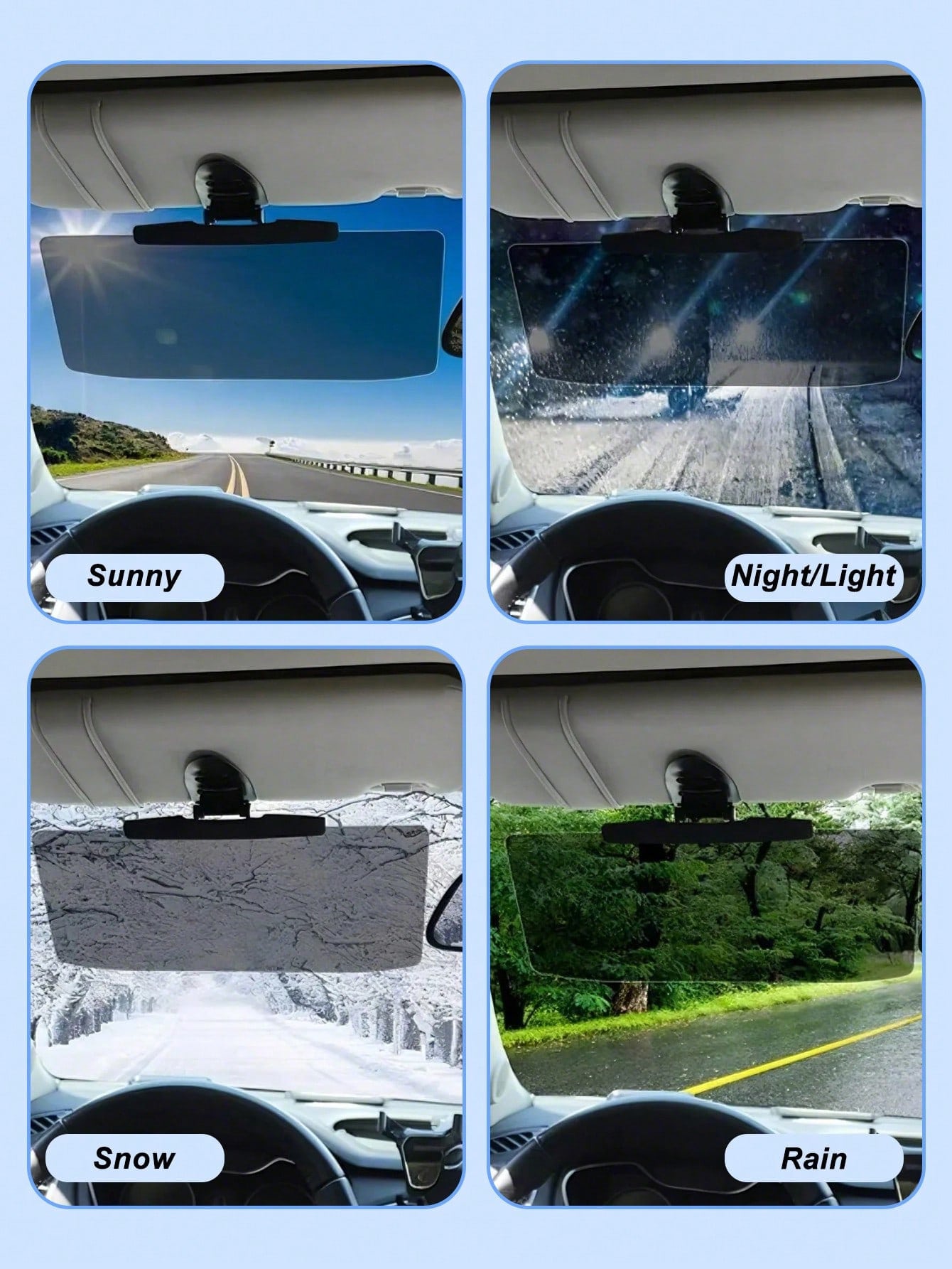 Universal Car Sun Visor- Glare And UV Protection With Polarized PMMA Panel- Clear Vision, Adjustable Fit For All Cars And SUVs- Easy Clip-On Installation- Reduces Eye Fatigue In Bright Light- Sui
