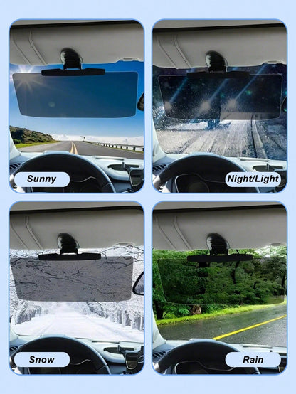 Universal Car Sun Visor- Glare And UV Protection With Polarized PMMA Panel- Clear Vision, Adjustable Fit For All Cars And SUVs- Easy Clip-On Installation- Reduces Eye Fatigue In Bright Light- Sui