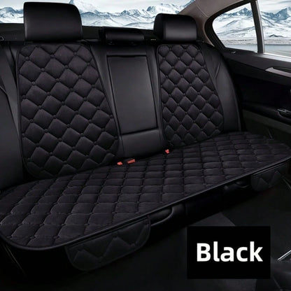 Universal Fit Plush Car Seat Cushion With Storage Pocket- Non-Slip Rubber Bottom, Soft Rectangular Seat Protector For Trucks, Cars, SUVs, Home & Office Chairs- Lightweight, All-Season Comfort