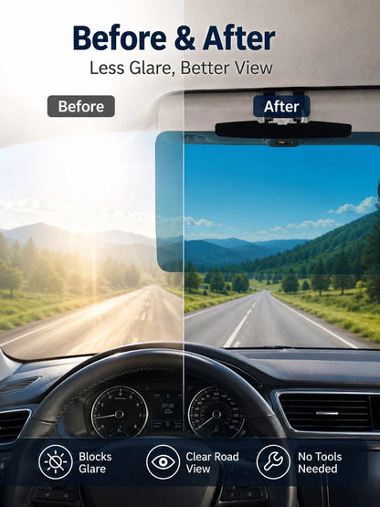 Universal Polarized Anti-Glare Car Sun Visor Extender| Car Window Sun Visor/Car Sun Visor/Windshield Sun Visor| Multi-Functional Protection| Car Sun Visor Extension Design Blocks Glare And UV Rays