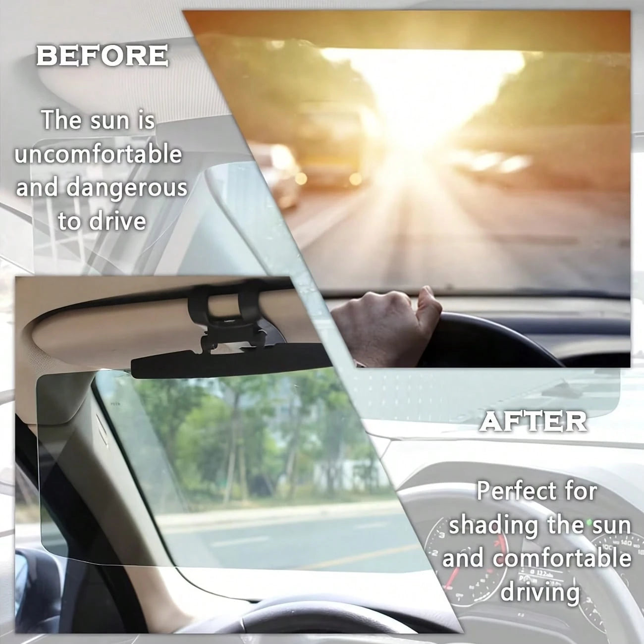 Universal Polarized Anti-Glare Car Sun Visor Extender| Car Window Sun Visor/Car Sun Visor/Windshield Sun Visor| Multi-Functional Protection| Car Sun Visor Extension Design Blocks Glare And UV Rays