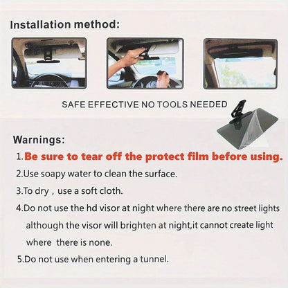 Universal Polarized Anti-Glare Car Sun Visor Extender| Car Window Sun Visor/Car Sun Visor/Windshield Sun Visor| Multi-Functional Protection| Car Sun Visor Extension Design Blocks Glare And UV Rays