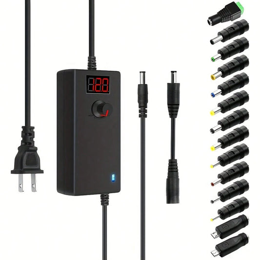 Universal Power Adapter 24W 12V 9V 6V 5V 4.5V 3V 2A 1.5A 1A Adjustable Power Supply Charger Alternating Current/Direct Current Adapter Converter Switching 100V-240V Alternating Current To Direct Curre