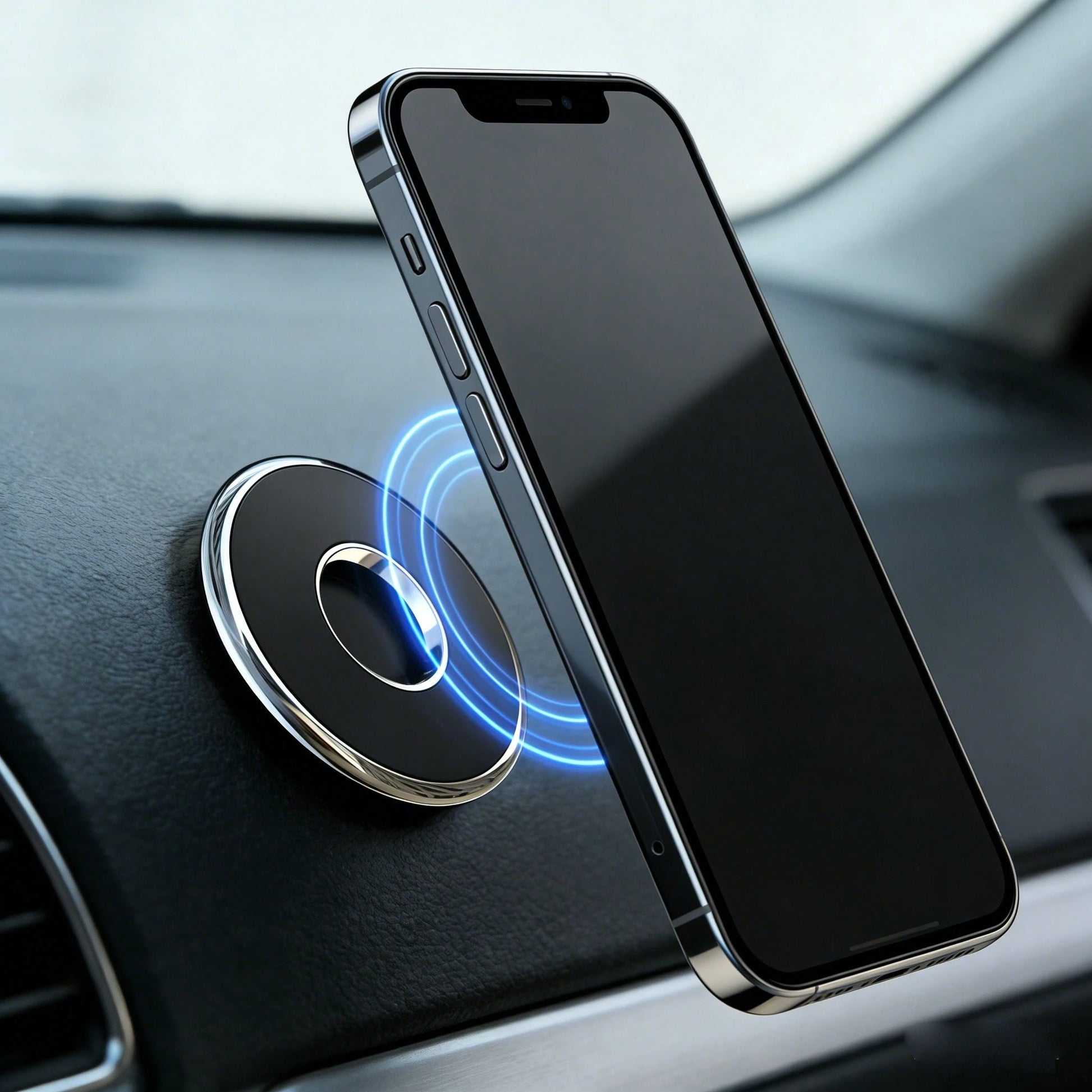 Upgraded Car Magnetic Phone Holder, Strong Magnetic Attachment Stable No Shake 360° Rotation Navigation Bracket, Fits Instrument Panel Air Vent, Universal Design Quick Installation One-Handed Operatio