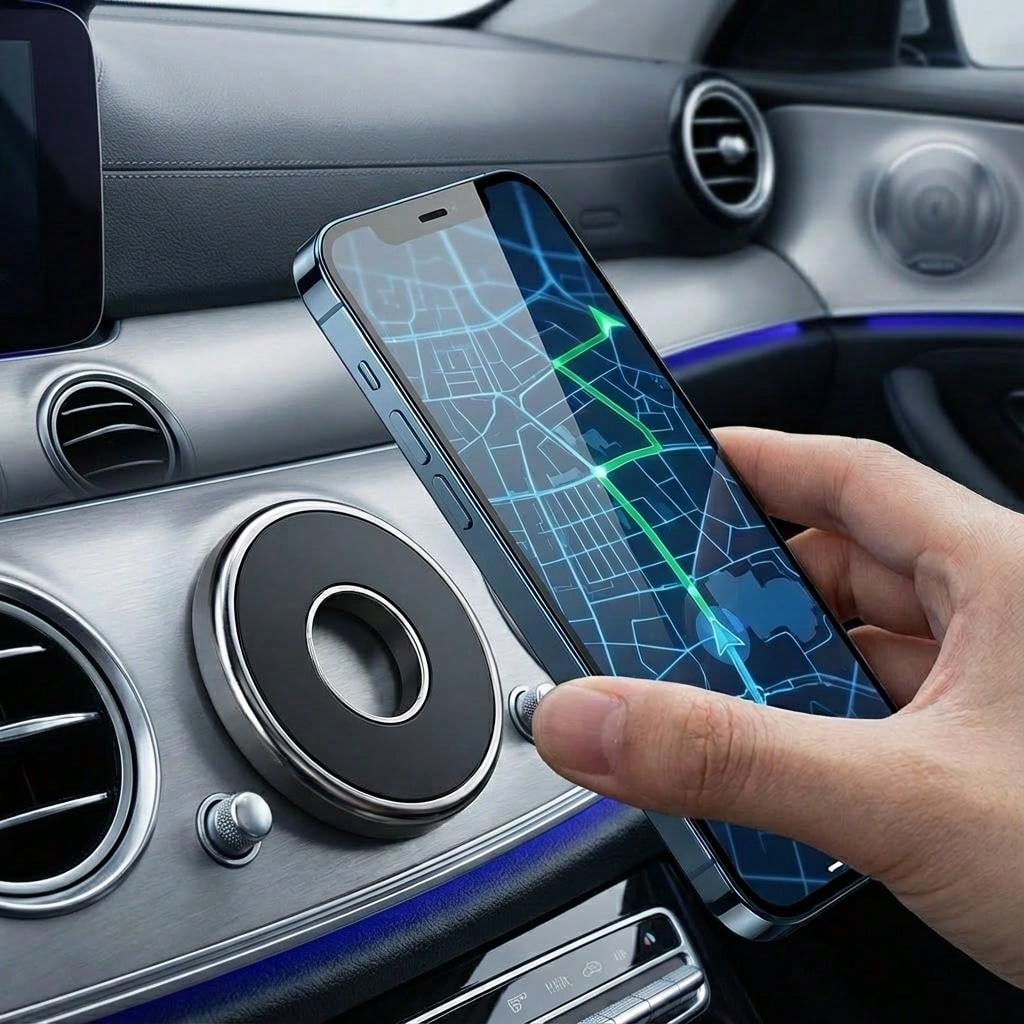 Upgraded Car Magnetic Phone Holder, Strong Magnetic Attachment Stable No Shake 360° Rotation Navigation Bracket, Fits Instrument Panel Air Vent, Universal Design Quick Installation One-Handed Operatio