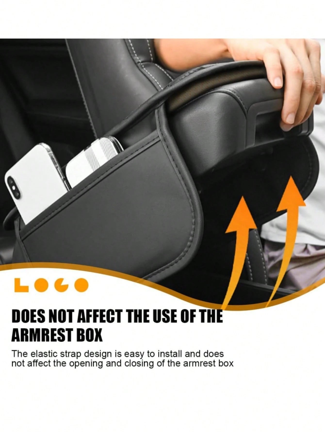 [Upgraded Version] Car Center Console Cover- Universal Car Interior Accessory With 2 Storage Pockets- Premium Nappa Leather Armrest Cover, Scratch-Resistant, Wear-Resistant, Waterproof, Suitable For