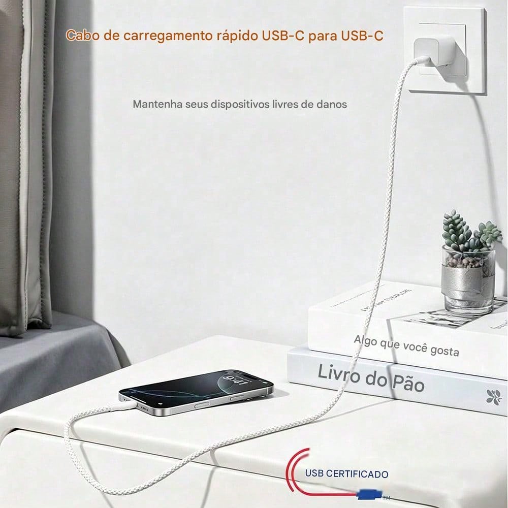USB-C To USB-C Data Cable 3ft, Nylon Braided 60W 17/16/15 Charging Cable, Type-C Fast Charging Cable, USBC To USBC Data Cable, Compatible With 17/16/15 Pro Plus/Pro Max/Pro