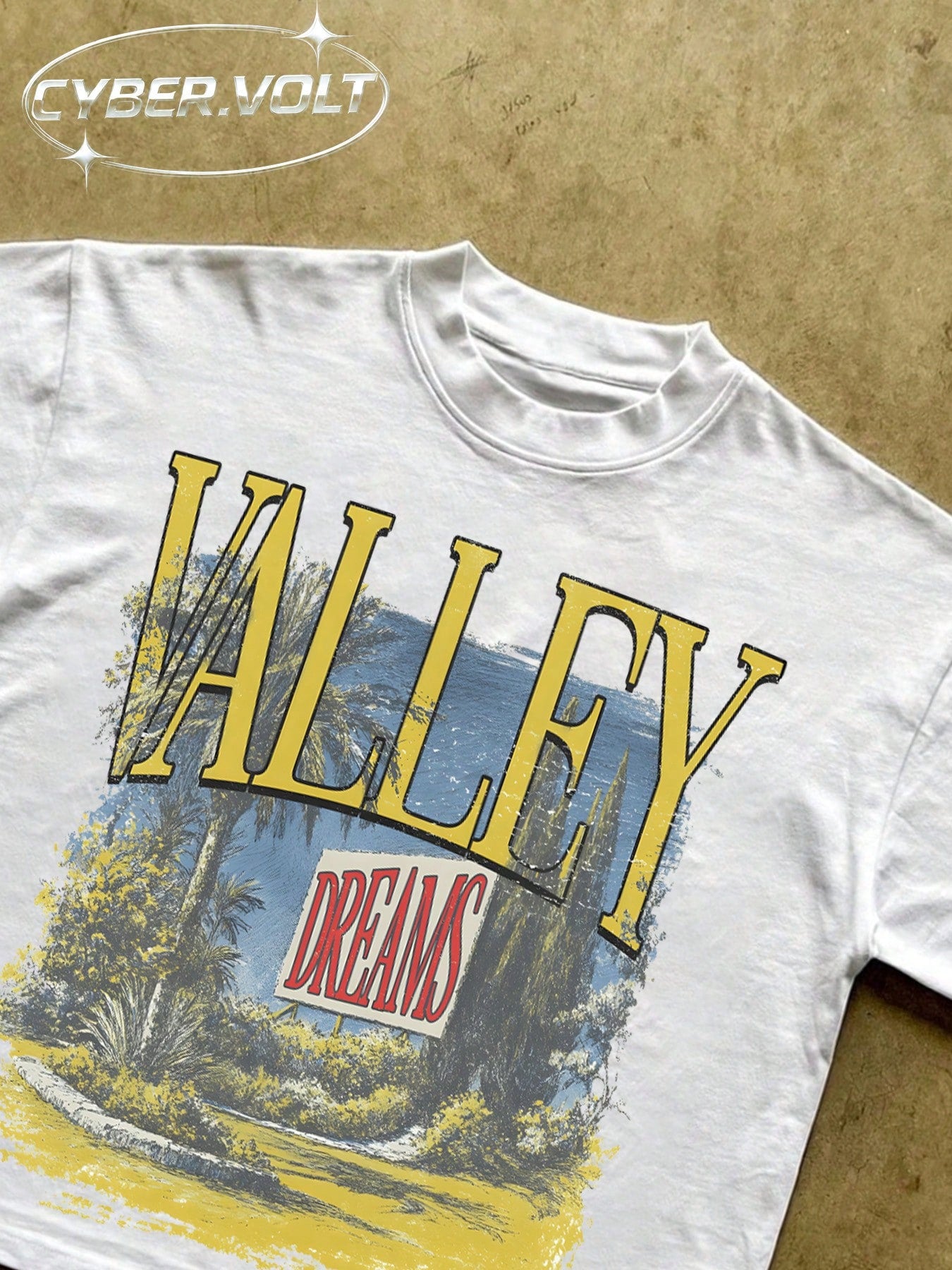 VALLEY Men's Y2K Style Printed (180g Pure Cotton T-Shirt) Pure Cotton T-Shirt- Soft And Breathable, Retro Summer Men's Daily Wear T-Shirt