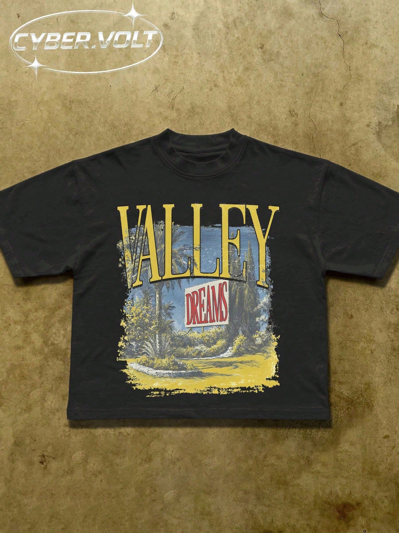 VALLEY Men's Y2K Style Printed (180g Pure Cotton T-Shirt) Pure Cotton T-Shirt- Soft And Breathable, Retro Summer Men's Daily Wear T-Shirt