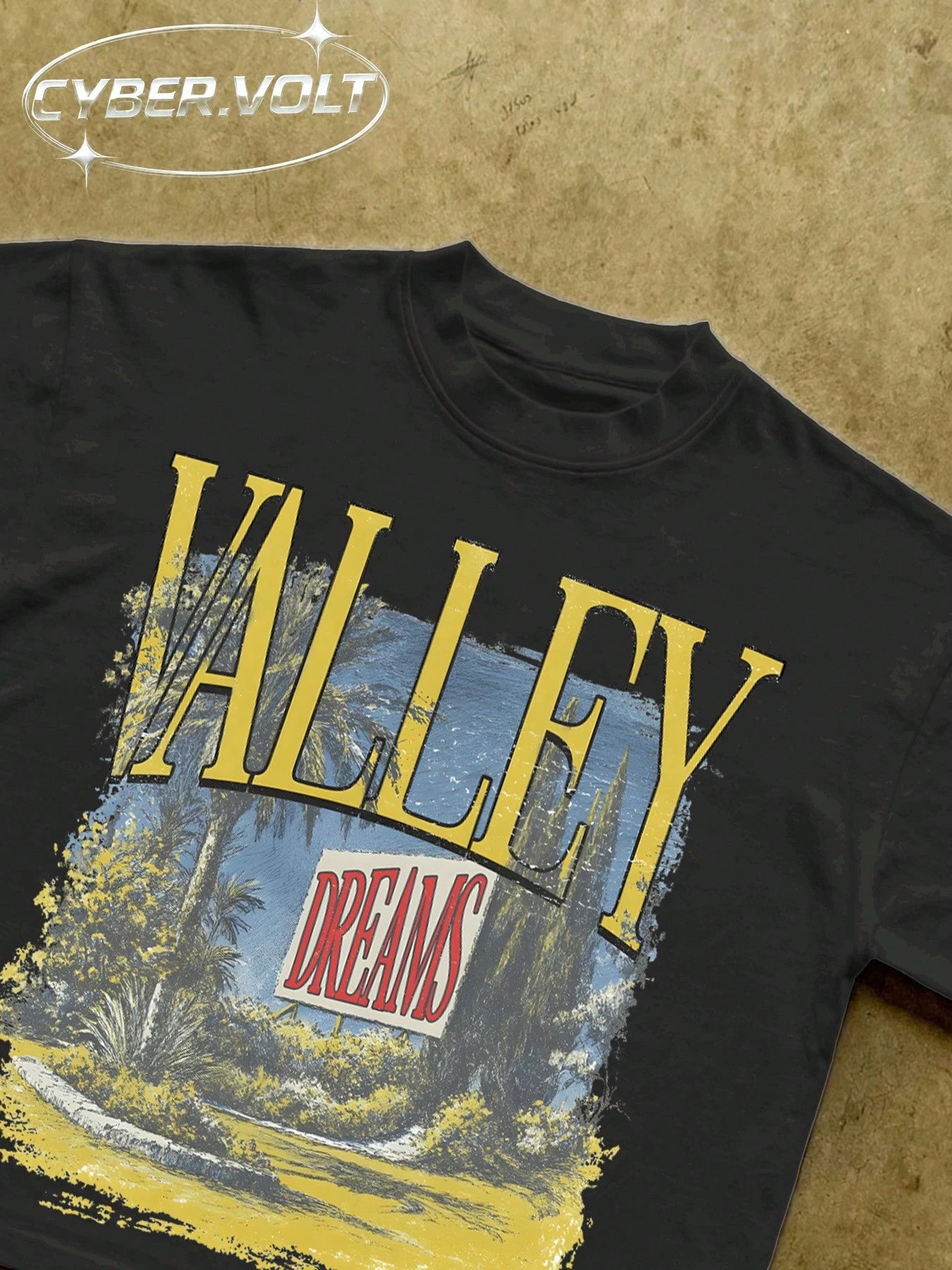 VALLEY Men's Y2K Style Printed (180g Pure Cotton T-Shirt) Pure Cotton T-Shirt- Soft And Breathable, Retro Summer Men's Daily Wear T-Shirt