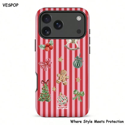 VESPOP Christmas Pattern Phone Case, Thickened 2-In-1 Full Coverage Design, Provides All-Around Protection- For IPhone 18/17/16/15/14/13/12/11 Pro Max/Pro Plus/12 Mini/13 Mini, Compatible With Galaxy