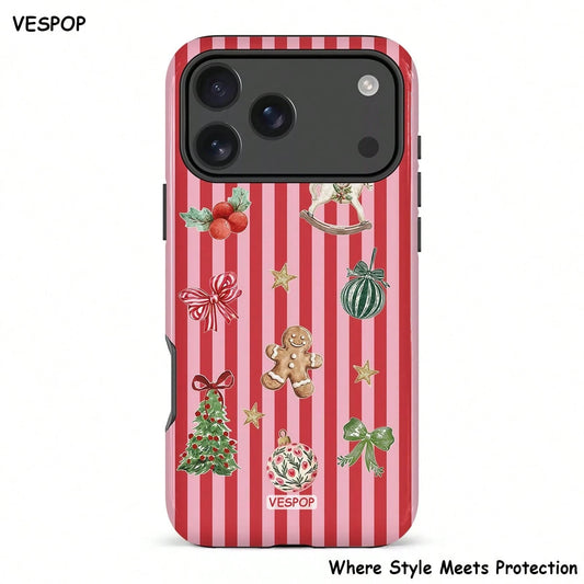 VESPOP Christmas Pattern Phone Case, Thickened 2-In-1 Full Coverage Design, Provides All-Around Protection- For IPhone 18/17/16/15/14/13/12/11 Pro Max/Pro Plus/12 Mini/13 Mini, Compatible With Galaxy
