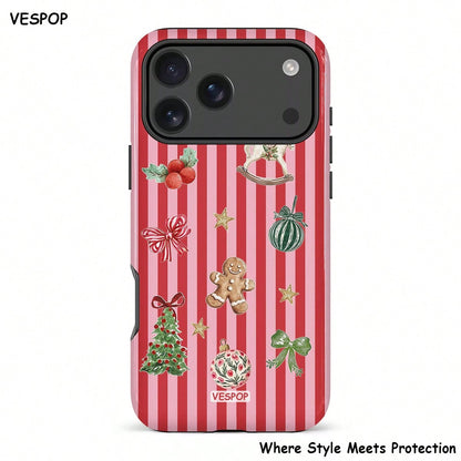 VESPOP Christmas Pattern Phone Case, Thickened 2-In-1 Full Coverage Design, Provides All-Around Protection- For IPhone 18/17/16/15/14/13/12/11 Pro Max/Pro Plus/12 Mini/13 Mini, Compatible With Galaxy