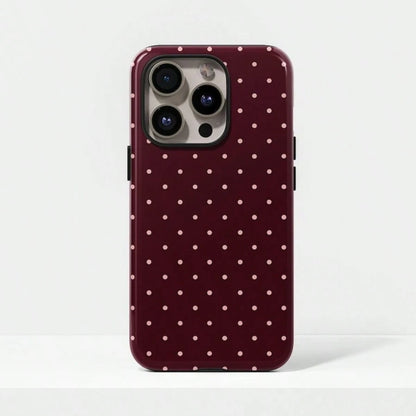 VESPOP Cute Pink Polka Dot Pattern Fashion Red Base Phone Case, Y2K Style. Compatible With IPhone 17, 16, 15, 14, 13, 12, 11 Pro Max Plus Models, International Version, Not The Domestic Version Spring
