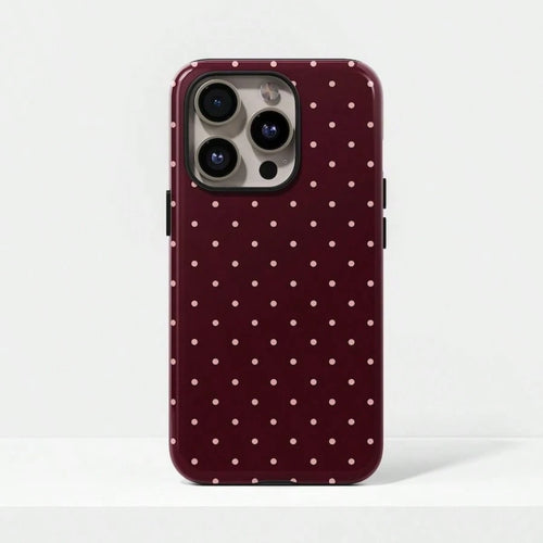 VESPOP Cute Pink Polka Dot Pattern Fashion Red Base Phone Case, Y2K Style. Compatible With IPhone 17, 16, 15, 14, 13, 12, 11 Pro Max Plus Models, International Version, Not The Domestic Version Spring