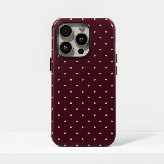 VESPOP Cute Pink Polka Dot Pattern Fashion Red Base Phone Case, Y2K Style. Compatible With IPhone 17, 16, 15, 14, 13, 12, 11 Pro Max Plus Models, International Version, Not The Domestic Version Spring