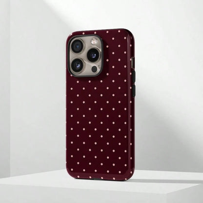 VESPOP Cute Pink Polka Dot Pattern Fashion Red Base Phone Case, Y2K Style. Compatible With IPhone 17, 16, 15, 14, 13, 12, 11 Pro Max Plus Models, International Version, Not The Domestic Version Spring