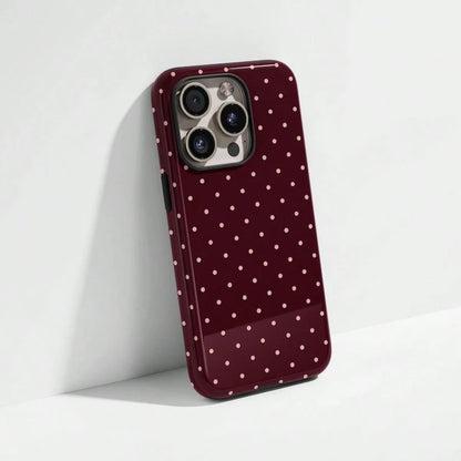 VESPOP Cute Pink Polka Dot Pattern Fashion Red Base Phone Case, Y2K Style. Compatible With IPhone 17, 16, 15, 14, 13, 12, 11 Pro Max Plus Models, International Version, Not The Domestic Version Spring