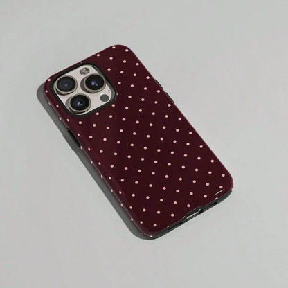 VESPOP Cute Pink Polka Dot Pattern Fashion Red Base Phone Case, Y2K Style. Compatible With IPhone 17, 16, 15, 14, 13, 12, 11 Pro Max Plus Models, International Version, Not The Domestic Version Spring