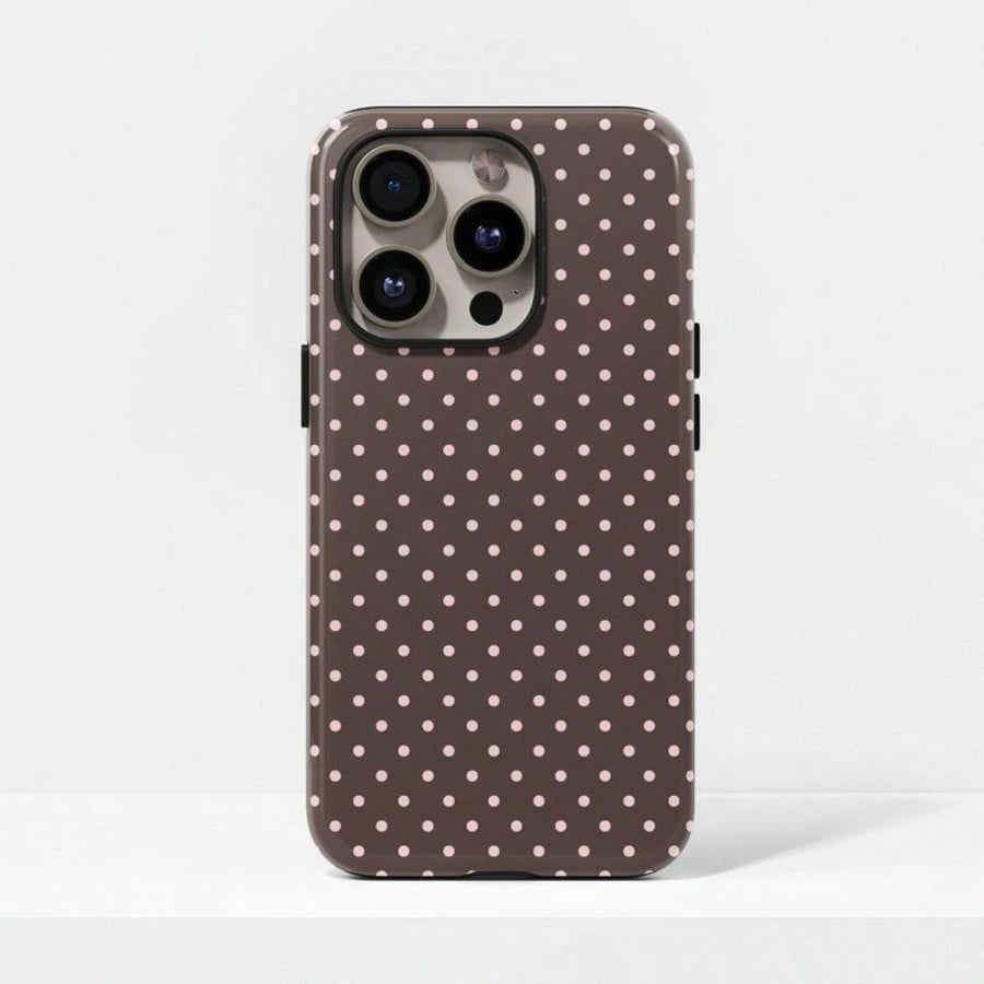 VESPOP Cute Pink Polka Dot Pattern Fashion Red Base Phone Case, Y2K Style. Compatible With IPhone 17, 16, 15, 14, 13, 12, 11 Pro Max Plus Models, International Version, Not The Domestic Version Spring