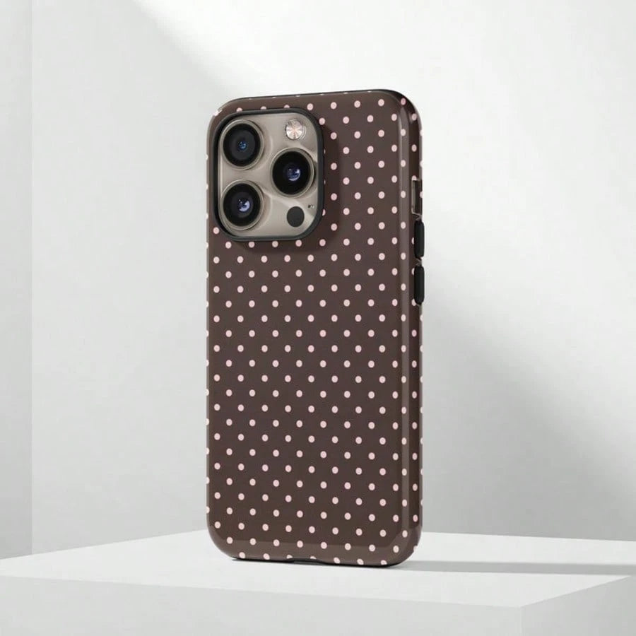 VESPOP Cute Pink Polka Dot Pattern Fashion Red Base Phone Case, Y2K Style. Compatible With IPhone 17, 16, 15, 14, 13, 12, 11 Pro Max Plus Models, International Version, Not The Domestic Version Spring