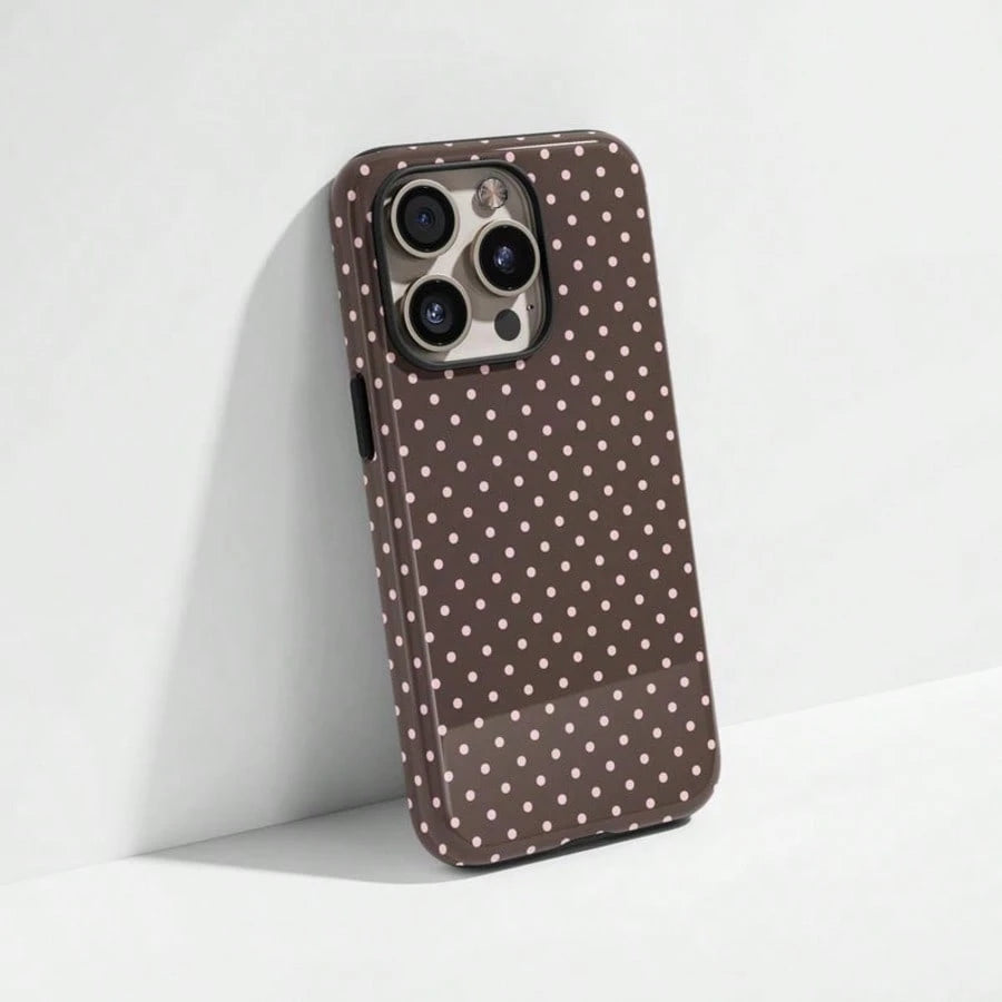 VESPOP Cute Pink Polka Dot Pattern Fashion Red Base Phone Case, Y2K Style. Compatible With IPhone 17, 16, 15, 14, 13, 12, 11 Pro Max Plus Models, International Version, Not The Domestic Version Spring