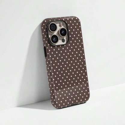 VESPOP Cute Pink Polka Dot Pattern Fashion Red Base Phone Case, Y2K Style. Compatible With IPhone 17, 16, 15, 14, 13, 12, 11 Pro Max Plus Models, International Version, Not The Domestic Version Spring