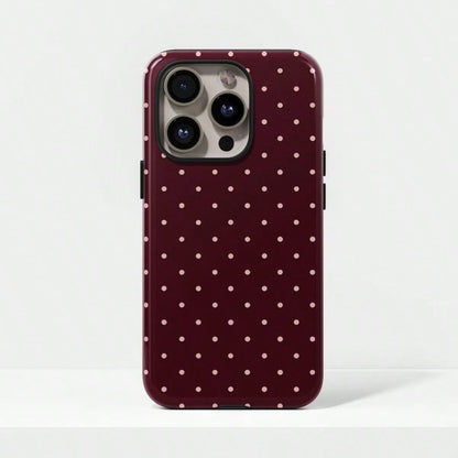 VESPOP Cute Pink Polka Dot Pattern Fashion Red Base Phone Case, Y2K Style. Compatible With IPhone 17, 16, 15, 14, 13, 12, 11 Pro Max Plus Models, International Version, Not The Domestic Version Spring