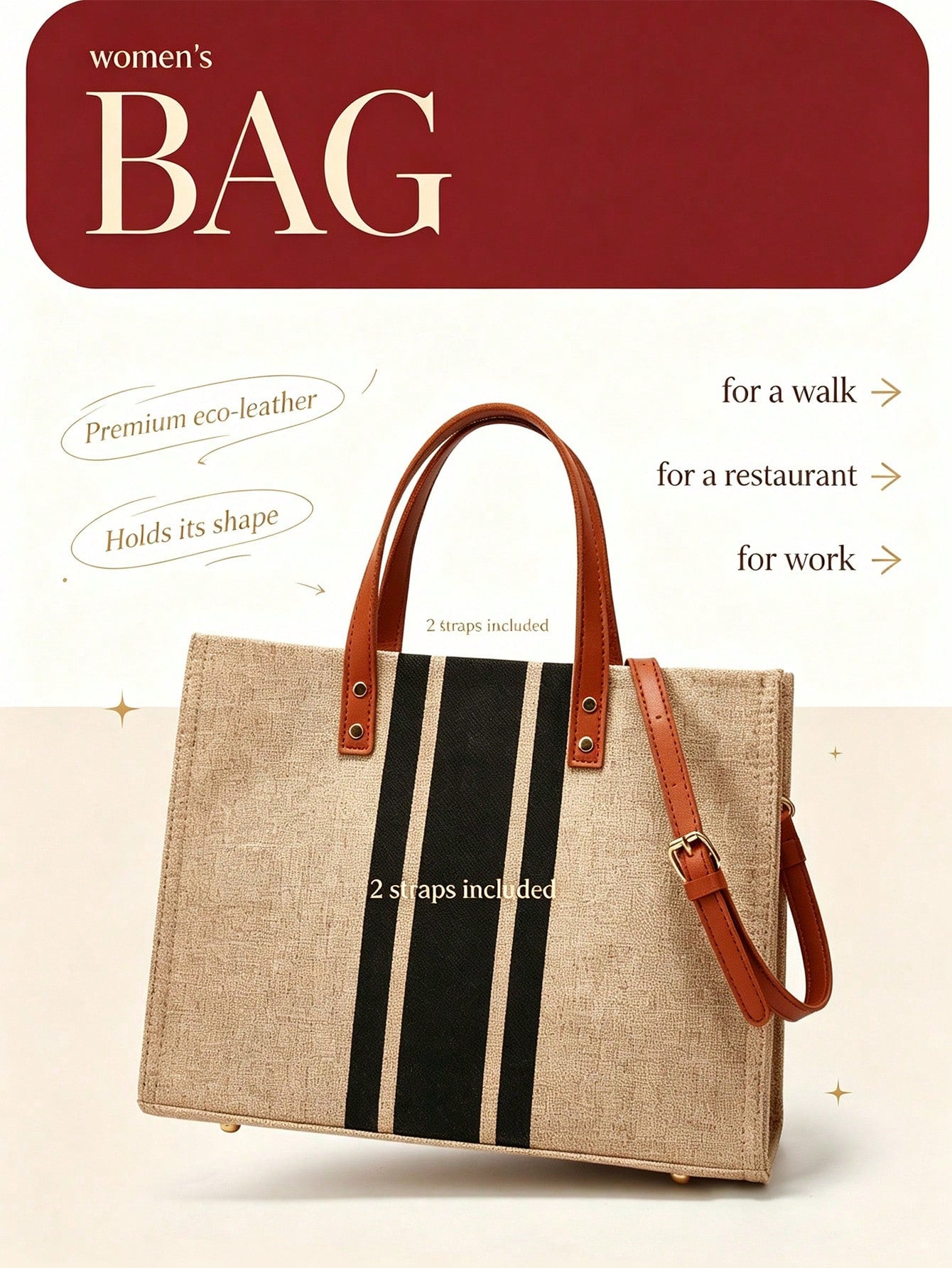 Vintage Commuter| Textured Canvas Fabric| Wearable Crossbody| Square Stereo Shape| Tote Bag| For Women| Work, Shopping & Outings