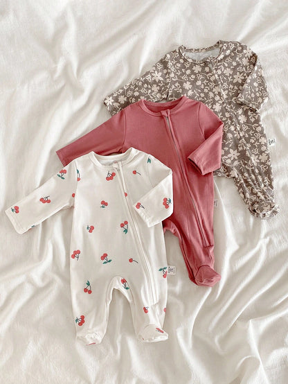 Vintaside Kids 2pcs/Set Long Sleeve Avocado All White Emerald Green Knitted Soft Comfortable Jumpsuit, Best Gift For Newborns Night Photoshoot Autumn Kawaii Cute