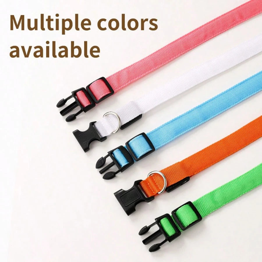 Vizpet LED Dog Collar, Glowing Dog Collar, Adjustable USB Rechargeable Super Bright Safety Luminous Collar, Pet Glow Collar, Night Safety Flashing Dog Collar, Adjustable