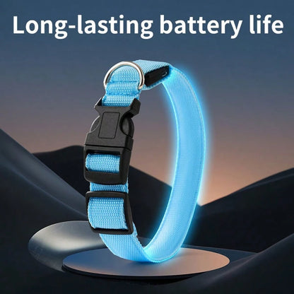 Vizpet LED Dog Collar, Glowing Dog Collar, Adjustable USB Rechargeable Super Bright Safety Luminous Collar, Pet Glow Collar, Night Safety Flashing Dog Collar, Adjustable