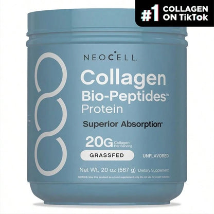 VPOAJ NeoCell Collagen Bio-Peptides Powder 20oz- Grassfed Protein Supplement- Advanced With 18 Essential Amino Acids
