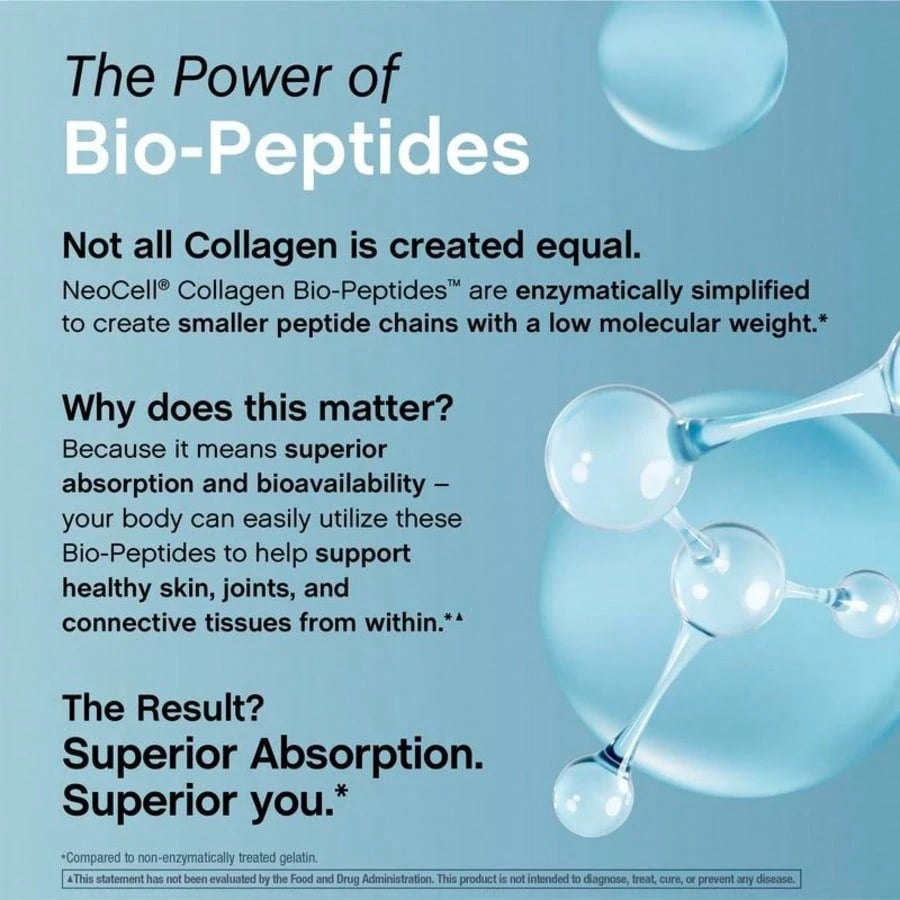 VPOAJ NeoCell Collagen Bio-Peptides Powder 20oz- Grassfed Protein Supplement- Advanced With 18 Essential Amino Acids
