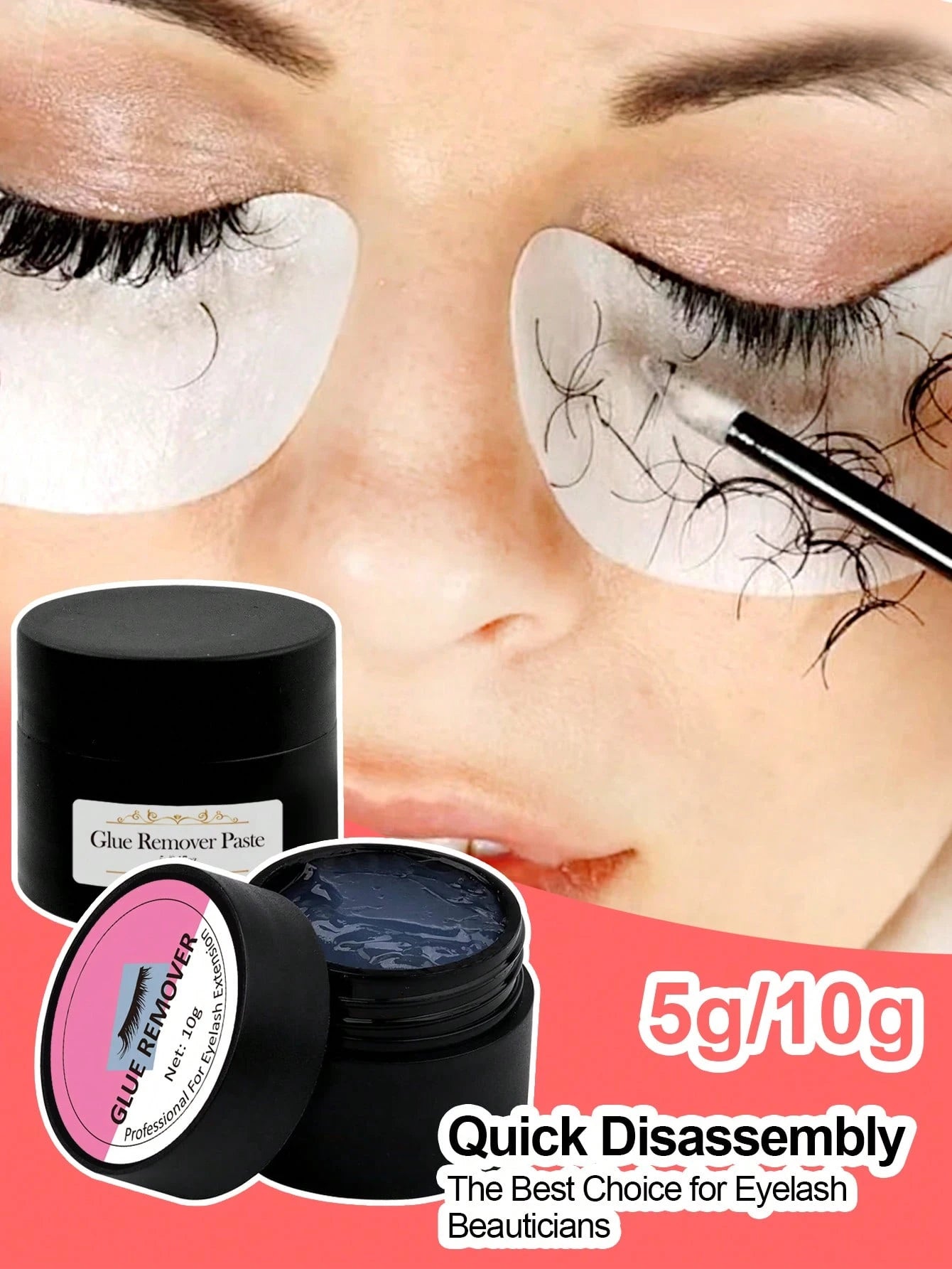 Waloshow 10g Professional Eyelash Extension Remover Glue- Fast & Painless Eyelash Extension Removal- Non-Irritating- 0.35oz Individual Packaging Eyelash Glue
