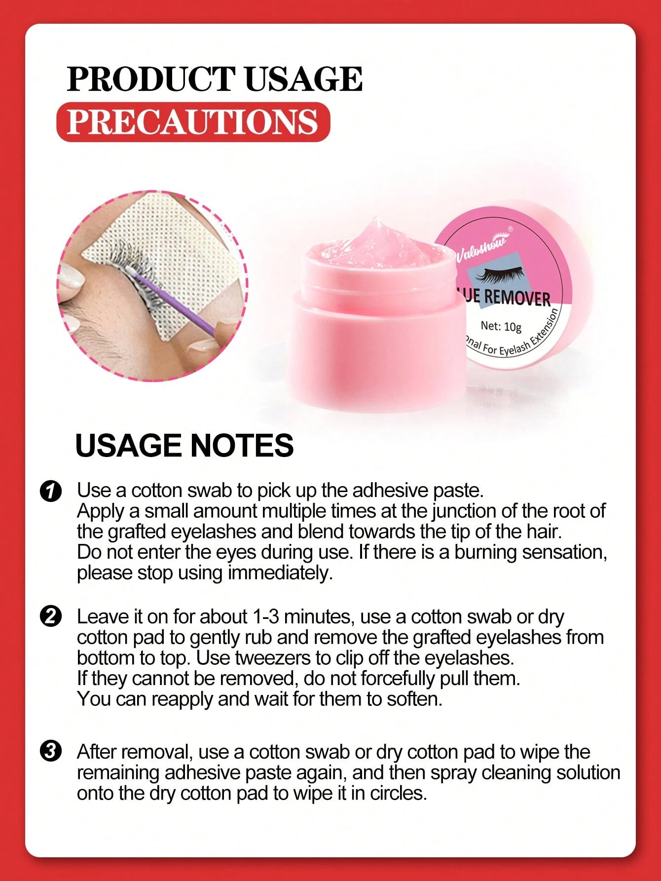 Waloshow 10g Professional Eyelash Extension Remover Glue- Fast & Painless Eyelash Extension Removal- Non-Irritating- 0.35oz Individual Packaging Eyelash Glue