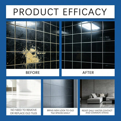 Water-Based Tile Refurbishment Paint, Multi-Surface Tile Recolor Coating, Waterproof And Scratch-Resistant Paint, Black/White/Grey, 100g/300g/500g With Brush, Suitable For Bathroom Shower Room Floors